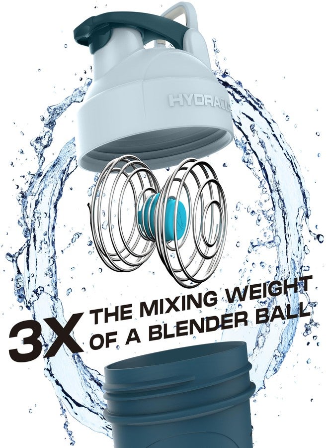 HYDRA CUP HydraCup Power Shaker w/Weighted Whisk, 28oz - Faster Mixing, Less Shaking Required, Clump-Free Protein Shakes, Shaker Cup (Polypropylene, Blue) - Image 4